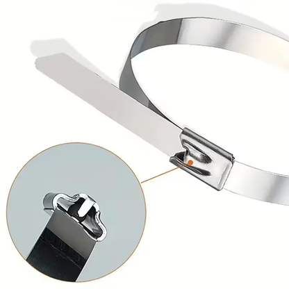 Metal Zip Ties 304 Stainless Steel  Heavy-Duty Self-Locking Cable Ties