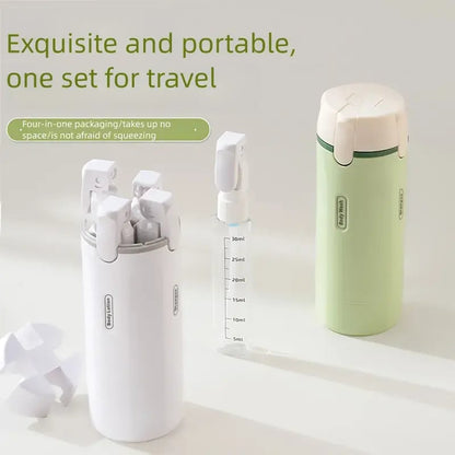 4-in-1 Portable Cosmetic & Shampoo Dispenser – Travel-Friendly Storage Bottle