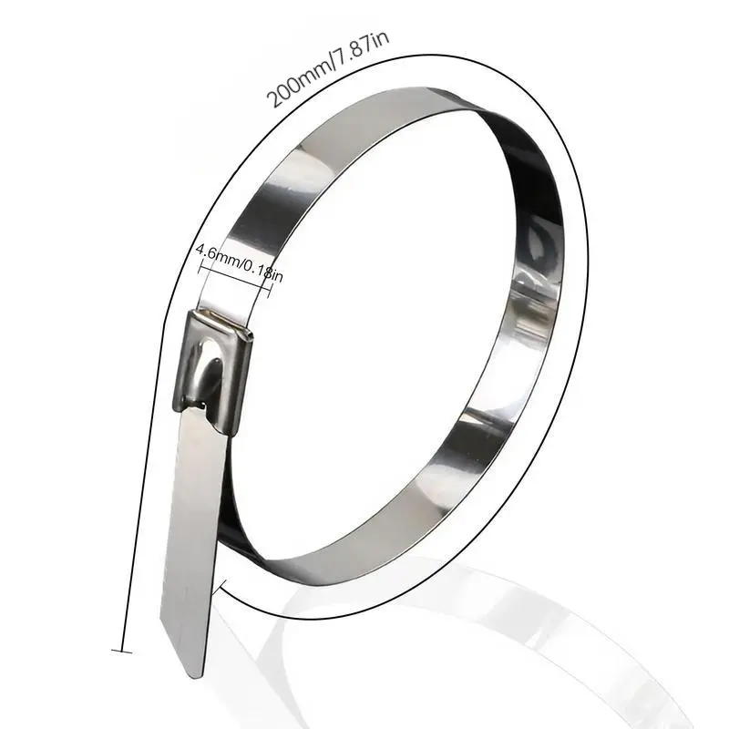 Metal Zip Ties 304 Stainless Steel  Heavy-Duty Self-Locking Cable Ties