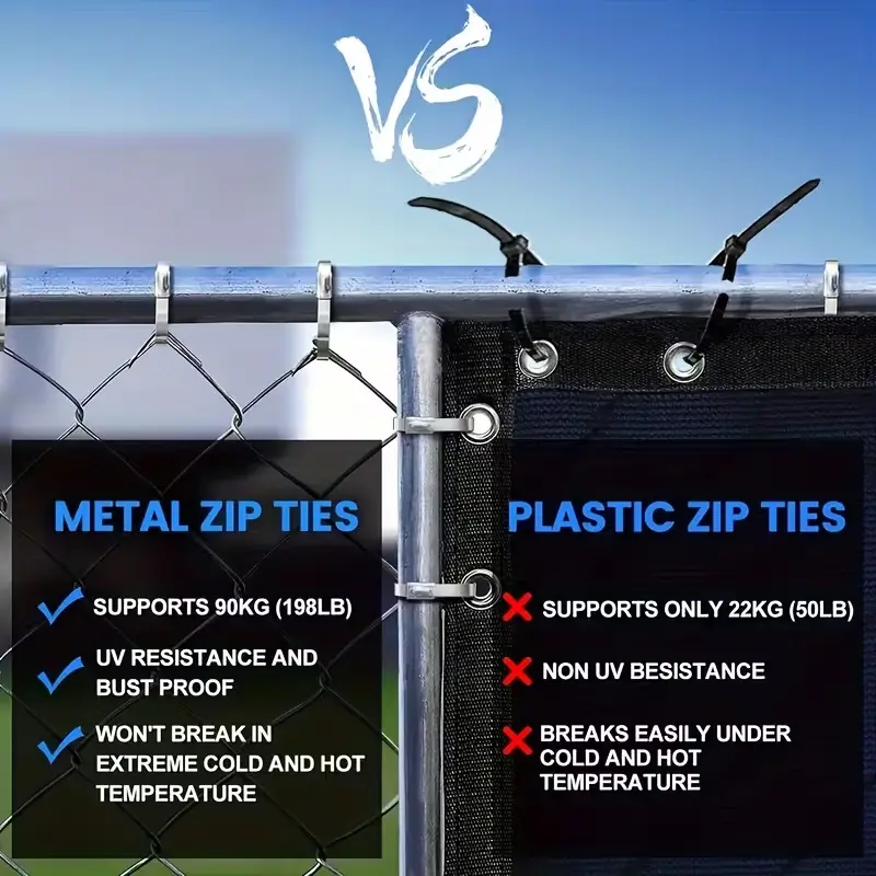 Metal Zip Ties 304 Stainless Steel  Heavy-Duty Self-Locking Cable Ties