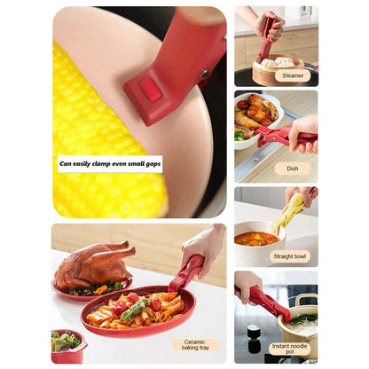💥Last Sale 50% OFF🍜Multi-Purpose Anti-Scald Bowl Holder Clip for Kitchen | Multi-Grip & Heat-Resistant Kitchen Tool✅