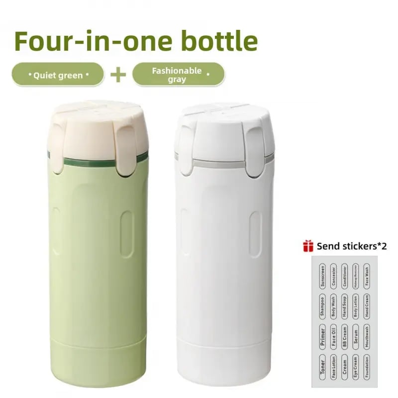 4-in-1 Portable Cosmetic & Shampoo Dispenser – Travel-Friendly Storage Bottle