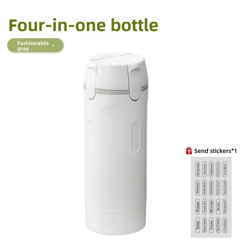 4-in-1 Portable Cosmetic & Shampoo Dispenser – Travel-Friendly Storage Bottle