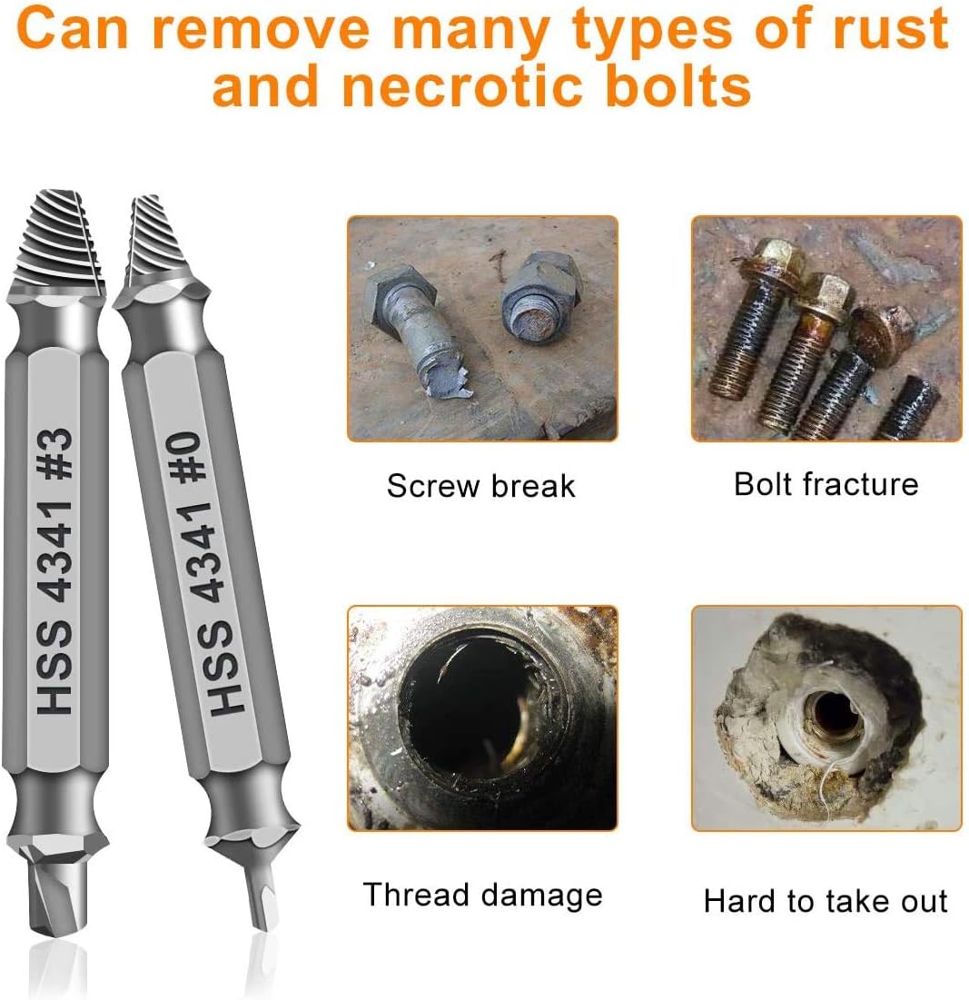 🔥Limited TimePromotion 50% OFF🔥 - 🛠️ Stripped Broken Screw Remover, 🔩6 Counts Set Easy Out Bolt Extractor
