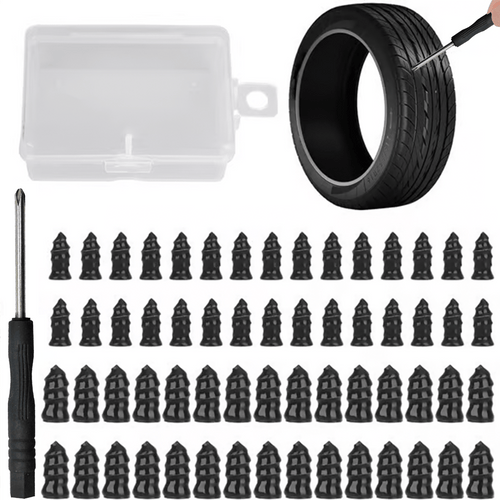 🔥Limited Time Promotion 50% OFF 🔩2-Size Tire Repair Kit – 60 Rubber Nails for Quick Puncture Fixes