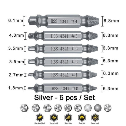 🔥Limited TimePromotion 50% OFF🔥 - 🛠️ Stripped Broken Screw Remover, 🔩6 Counts Set Easy Out Bolt Extractor